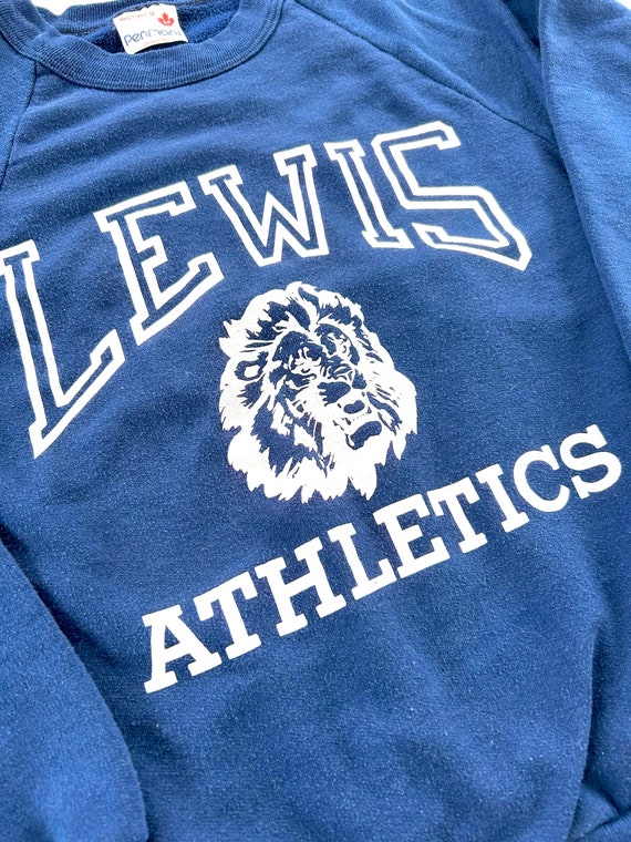 Vintage 80s 90s Lewis Athletics Navy Blue Sweatsh… - image 3