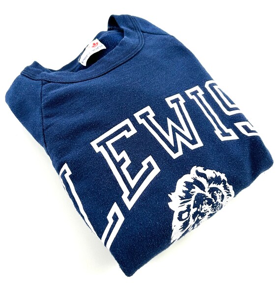 Vintage 80s 90s Lewis Athletics Navy Blue Sweatsh… - image 8