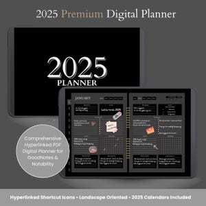 Digital planner dark mode, dark mode digital planner, dark digital planner, digital planner dark, 2025 digital planner, black planner