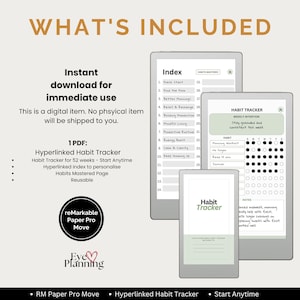 Clean minimal habit checklist design for reMarkable Move