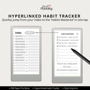 reMarkable Move digital planner for daily and weekly habit tracking