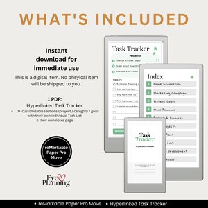 Hyperlinked planner with 10 customizable sections for projects and goals