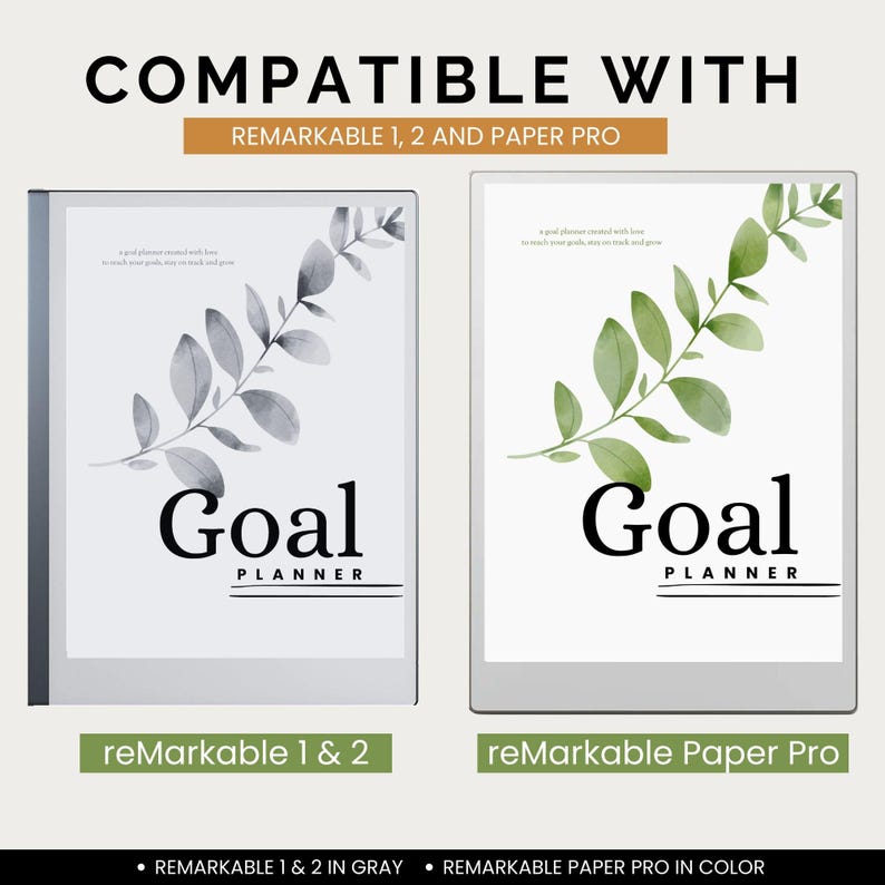 Goal Planner for Remarkable Paper Pro | Quarterly and Monthly Goal ...