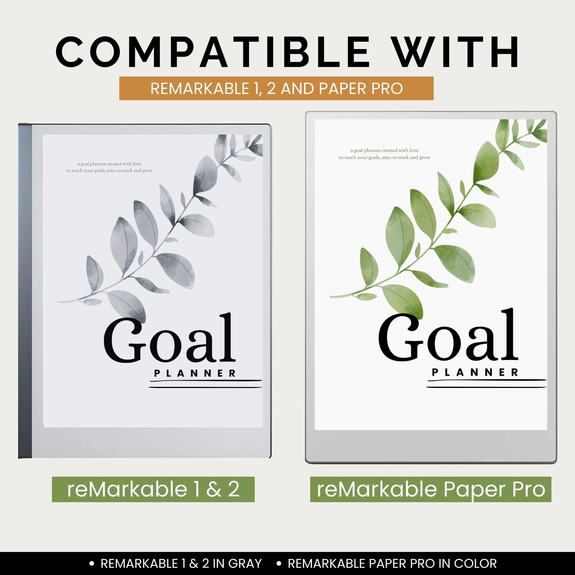 Goal Planner for Remarkable Paper Pro | Quarterly and Monthly Goal ...