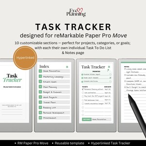Daily Task Tracker for reMarkable Move with notes and task management