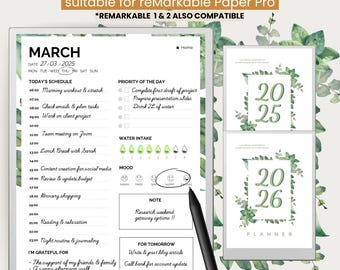 2026 Digital All in one Ultimate planner for reMarkable Paper Pro & RM2 | Fully Hyperlinked Daily, Monthly, and Quarterly Planning |