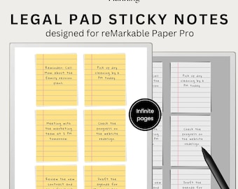 Legal Pad & White Notepad Sticky Notes Bundle for Remarkable Paper Pro ...