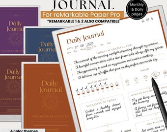 Daily Gratitude Journal for reMarkable Paper Pro | Guided | Undated Digital Template for Reflection & Mindfulness | Easy-To-Use Planner rmPP
