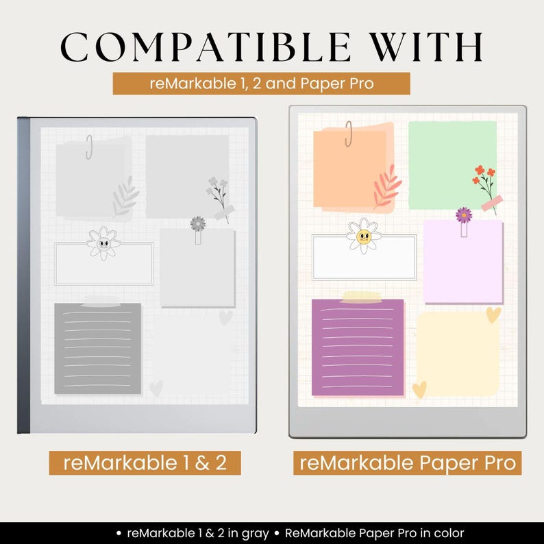 Pastel Sticky Notes for Remarkable Paper Pro, Remarkable 2 & 1 ...