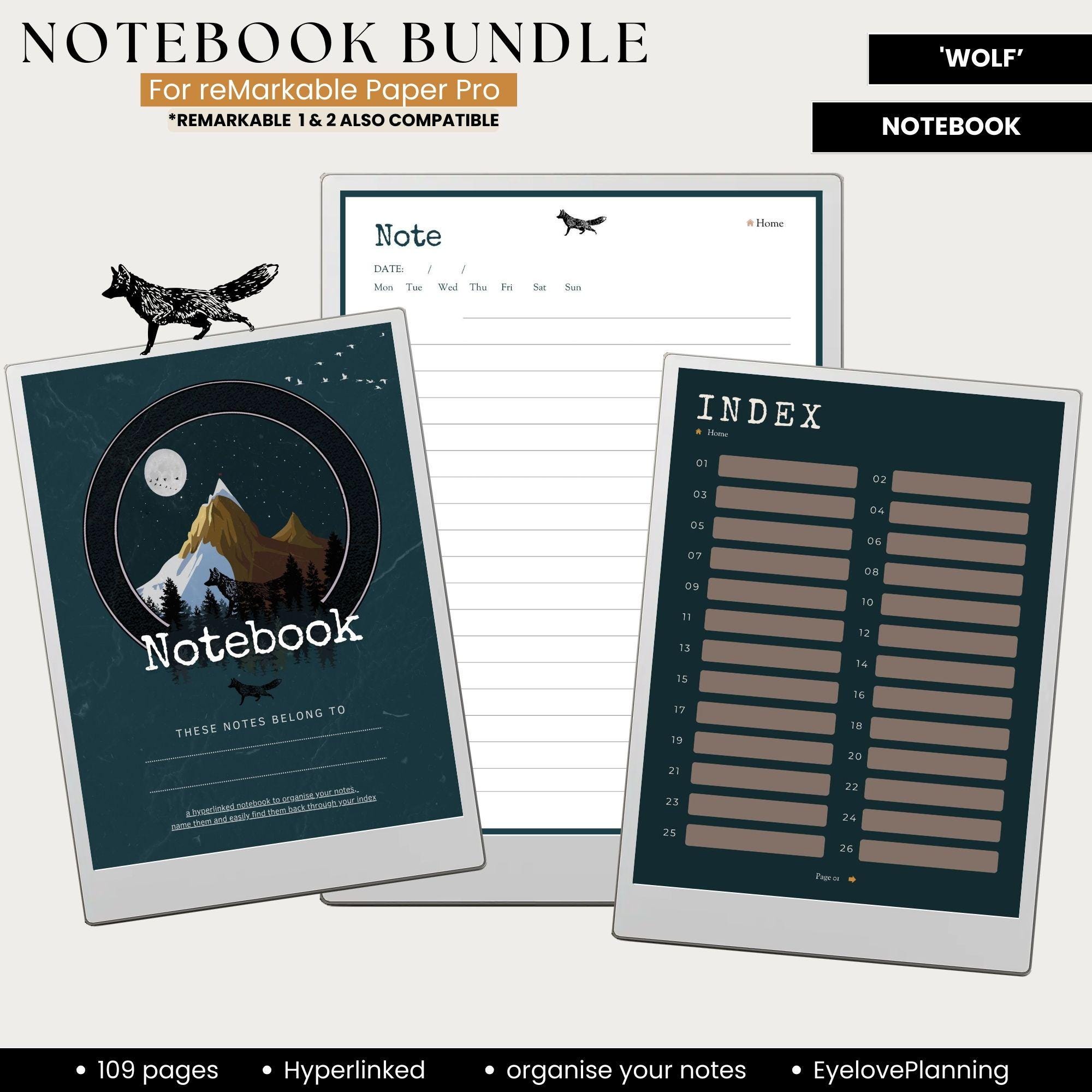 Outdoors Notebook Bundle for Remarkable Paper Pro | Customizable ...
