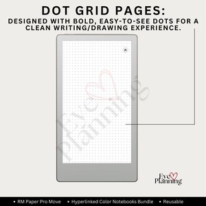 Digital bullet journal pages and bujo templates in dot grid and lined styles for reMarkable note taking