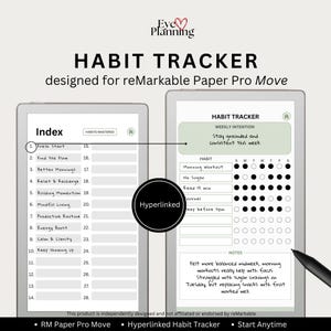 Hyperlinked Habit Tracker template for reMarkable Paper Pro Move