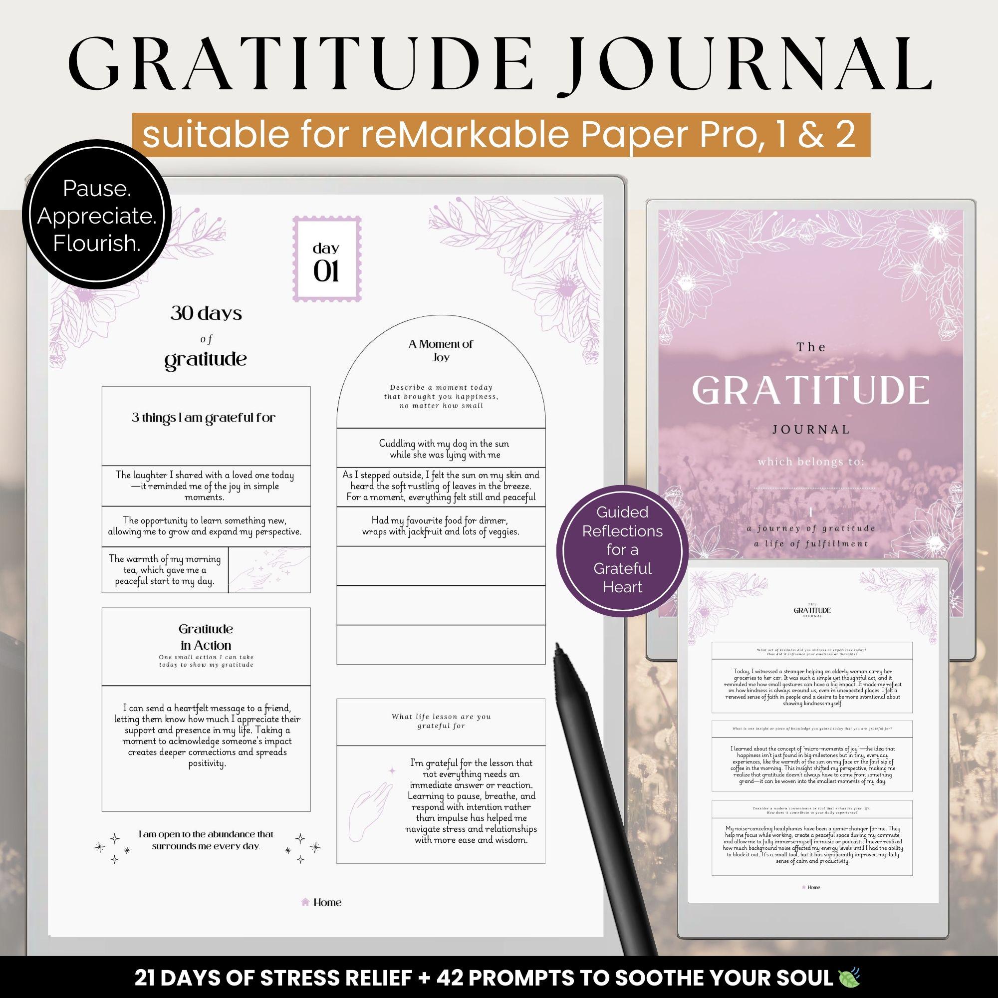 Digital Guided Gratitude Journal for Remarkable Paper Pro & Remarkable ...