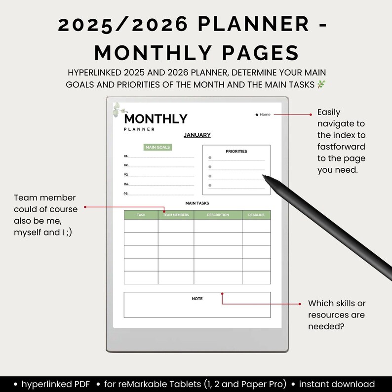 2026 All in One Ultimate Planner for Remarkable Paper Pro & RM2 | Fully ...