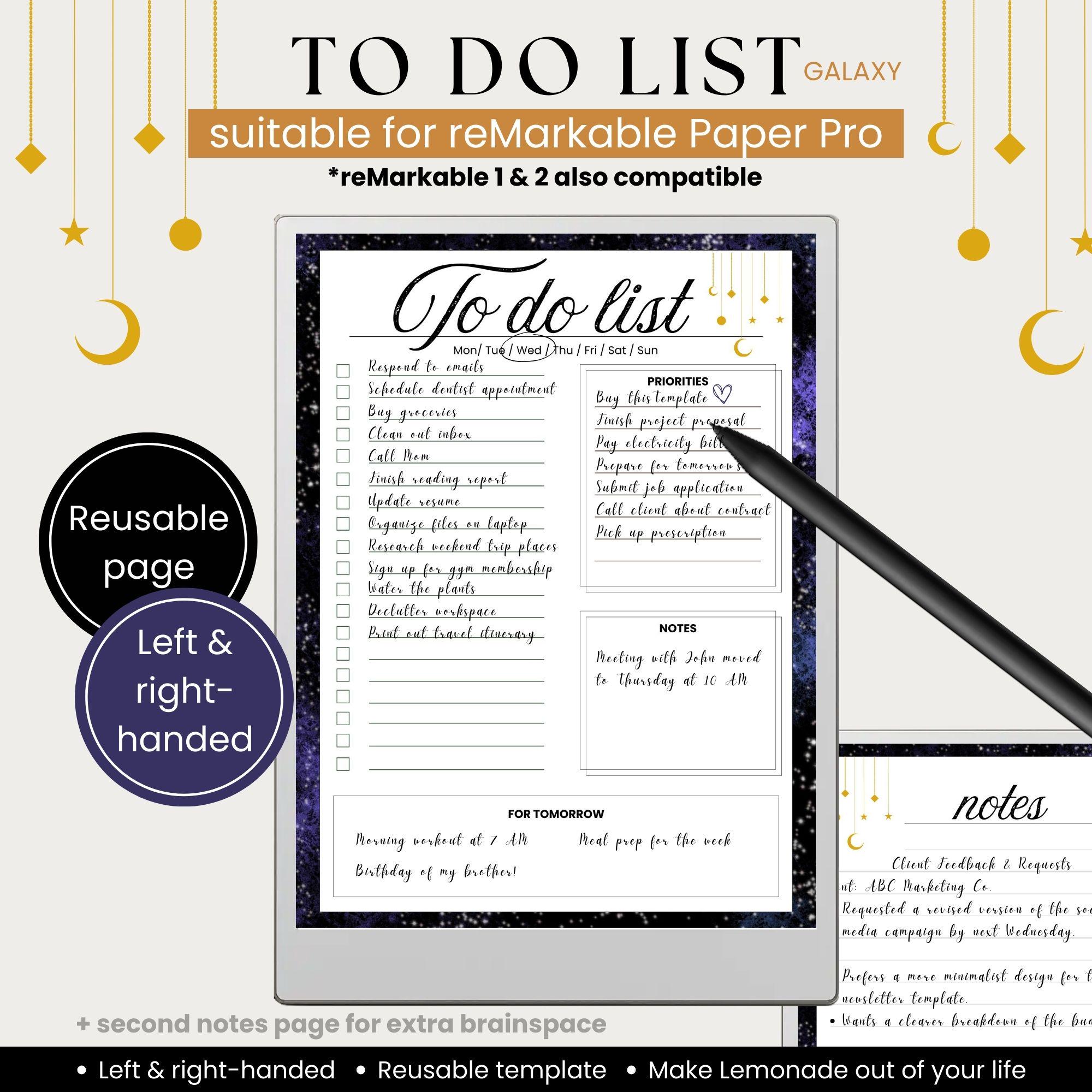 Digital to Do List Suitable for Remarkable Paper Pro | Galaxy Daily ...
