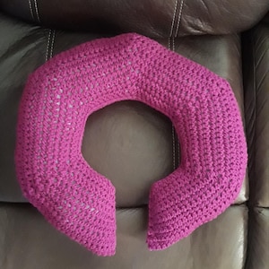 Crochet Neck Pillow, Travel Pillow, Head Rest, Travel Accessories, Pillows, Handmade Items, Purple Neck Pillow, Car Accessories, Adult Size