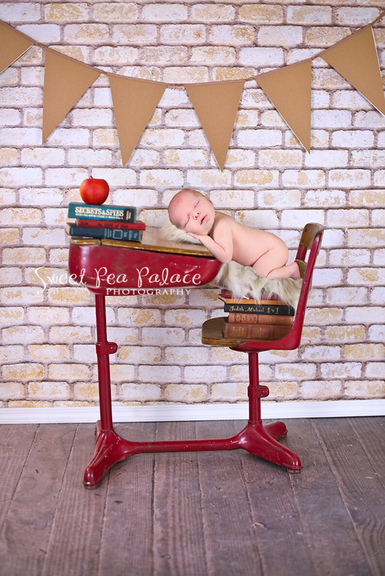 School Desk Newborn Baby Child Photography Prop Digital Backdrop for Photographers