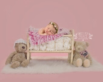 Instant Download Photography Prop DIGITAL BACKDROP for Photographers - Pink Girl Shabby Bear Friends - Digital Background