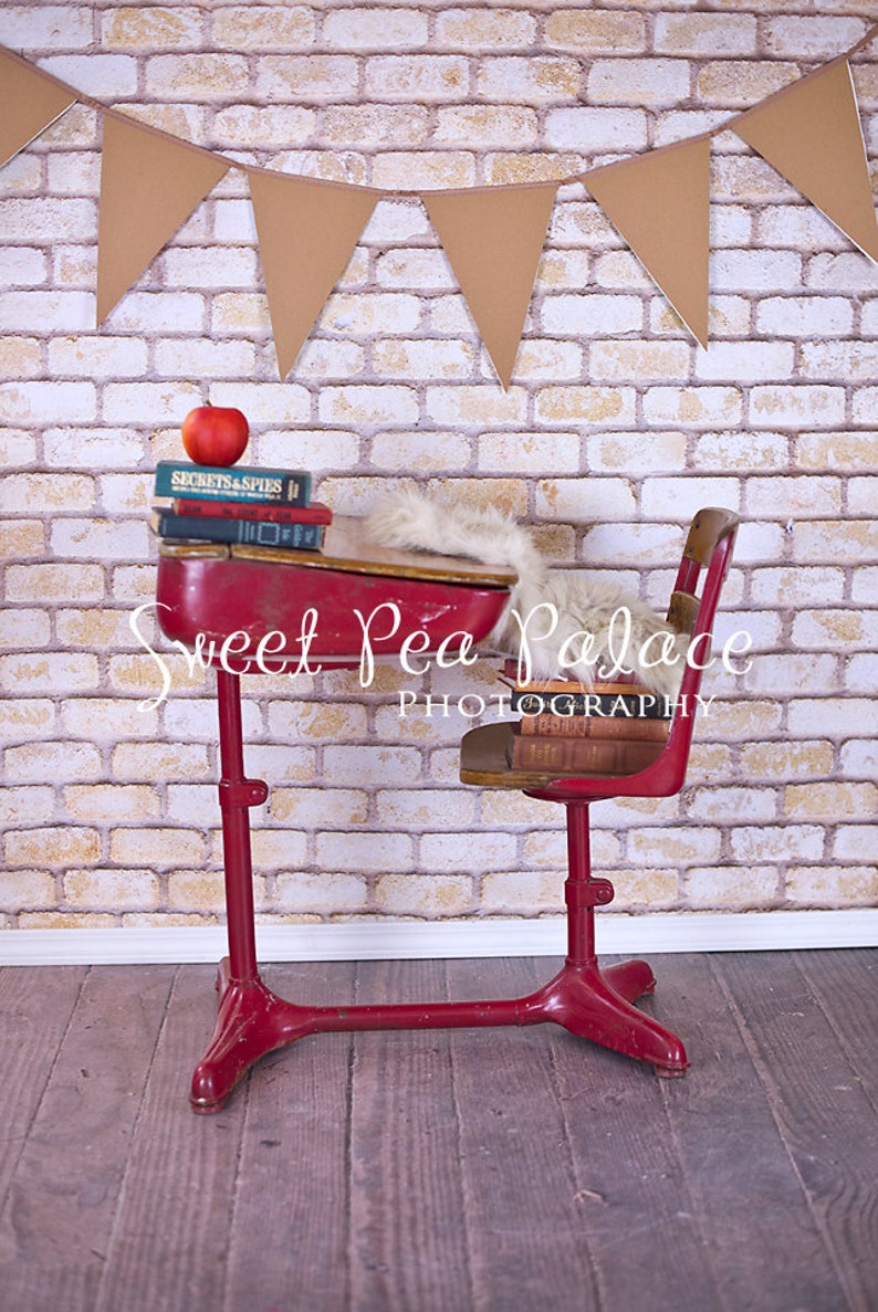 School Desk Newborn Baby Child Photography Prop Digital Backdrop for Photographers