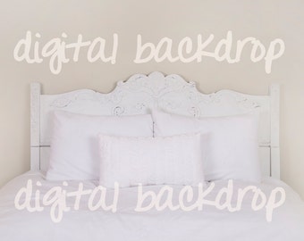 Instant Download Photography Prop -- Simple White Bed -- DIGITAL BACKDROP for Photographers