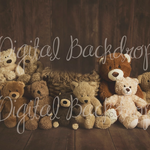 Baby Toddler Child Photography Prop Digital Backdrop for Photographers -  Bears  Digital Background