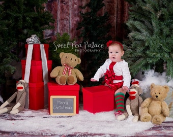 Instant Download Photography Prop Christmas Holiday Toys from Santa DIGITAL BACKDROP for Photographers