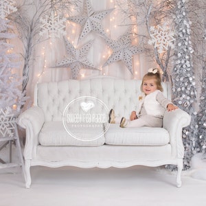 Instant DownloadBaby Toddler Child Photography Prop Digital Backdrop for Photographers CHRISTMAS WINTER WONDERLAND Sofa Digital Backdrop image 1