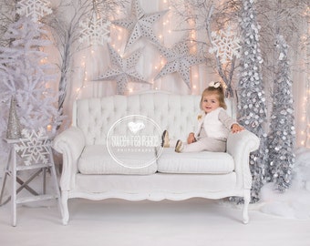 Instant DownloadBaby Toddler Child Photography Prop Digital Backdrop for Photographers - CHRISTMAS WINTER WONDERLAND Sofa  Digital Backdrop