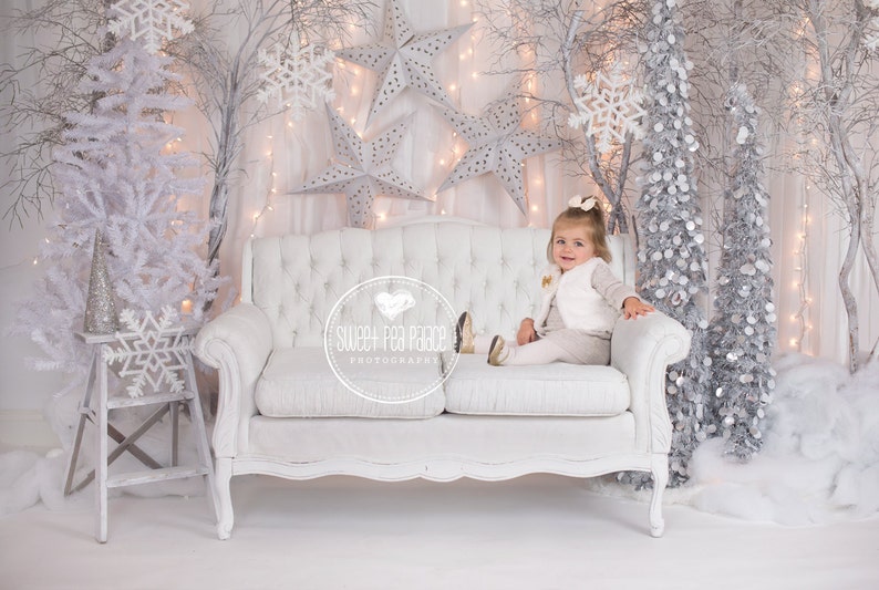 Instant DownloadBaby Toddler Child Photography Prop Digital Backdrop for Photographers CHRISTMAS WINTER WONDERLAND Sofa Digital Backdrop image 1