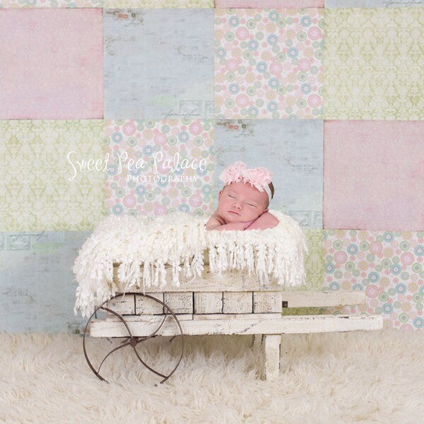 Baby Toddler Child Photography Prop Digital Backdrop for Photographers -Spring Flower Cart DIGITAL Backdrop