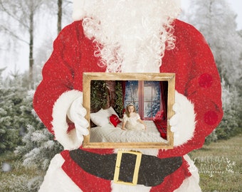 Instant Download DIGITAL BACKDROP for Photographers- Christmas Santa Photo Socially Distanced Quarantined Edition