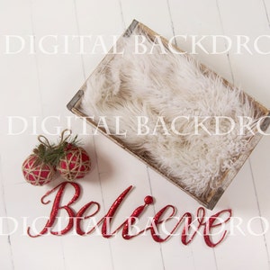 Instant Download Photography Prop Believe in Christmas DIGITAL BACKDROP for Photographers image 2