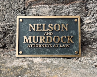 Letrero de matrícula de Nelson y Murdock - insegna DAREDEVIL