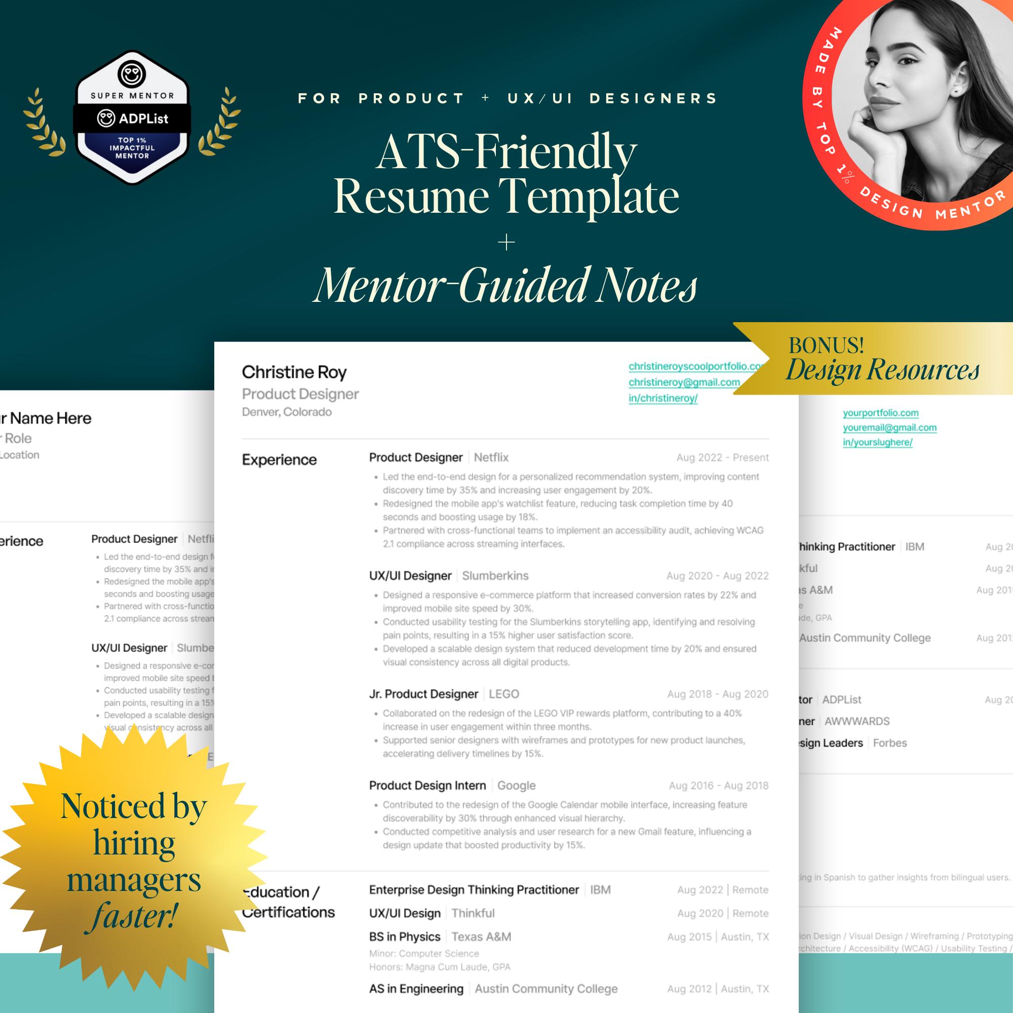 Editable Ats-friendly Resume Template | 1- and 2-page Options ...