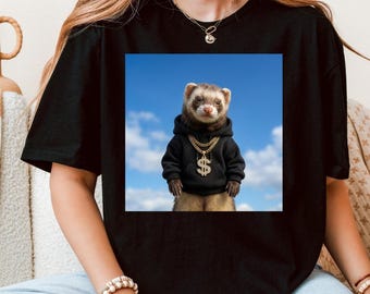 Sudadera con capucha divertida de hurón - Camiseta gráfica de estilo urbano con meme y diseño de cadenas geniales