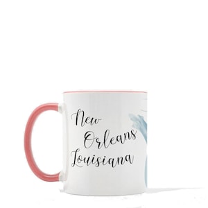 New Orleans Mapa Taza de café, Taza de mapa, New Orleans LA Gift, River Street, Plazas, Taza de café única, Regalo de inauguración de la casa, Regalos en movimiento