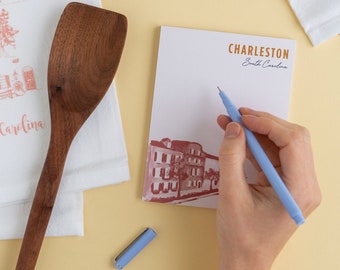 Charleston Notepad, Memo Pad, Rainbow Row, Charleston Gift, South Carolina, Stationery, Notepads, Desk Gifts, Gift Basket Item, Housewarming