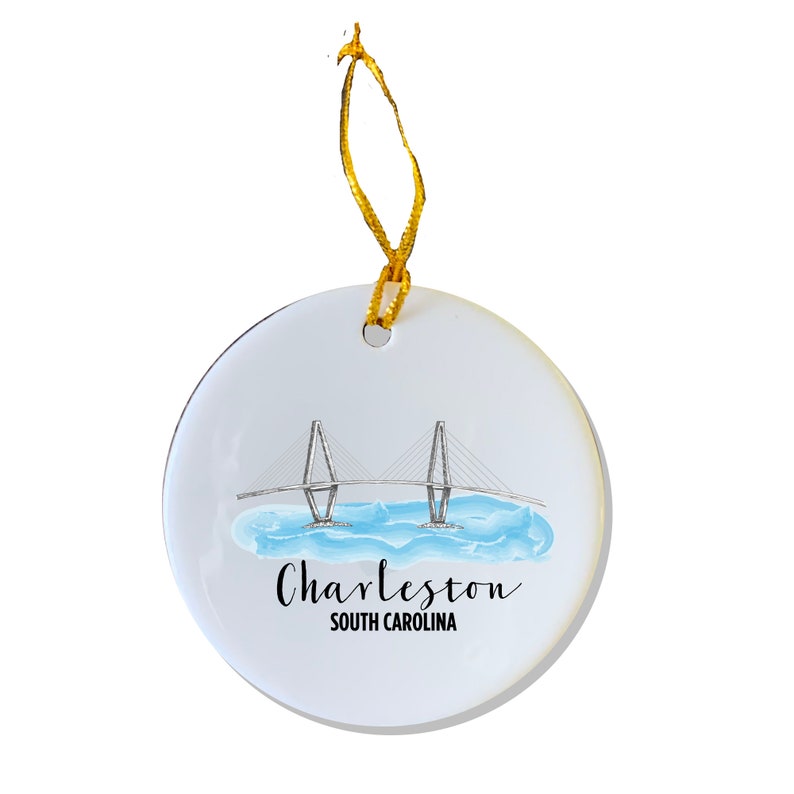 Charleston Ornament, Christmas Ornament, Engagement Gift, Rainbow Row, Charleston Gift, Personalized Gift, Holiday Ornament, Gift Under 25 image 9