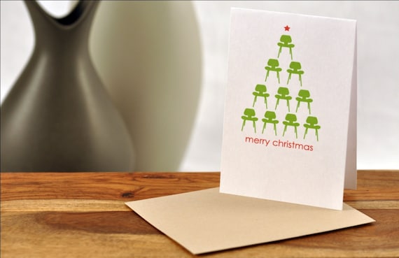 Eames Chair Christmas Tree Card: Modern Holiday Card