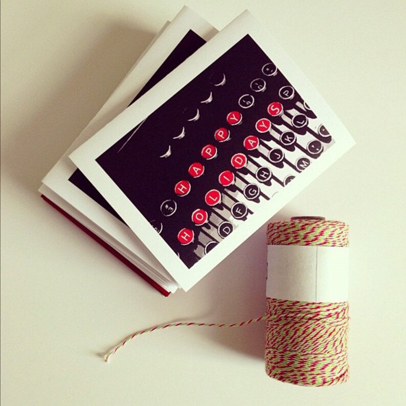 Typewriter Card Holiday Card Vintage Card Christmas Card Etsy