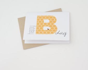 Birthday Card, Cute Card, Bumblee, Bee Card Inspired by Dodeline Design