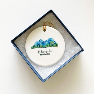 Mountains Ornament, Blue Ridge Mountains, Asheville, Brevard, Christmas Ornament, Charleston Gift, Personalized Gift, Holiday Gift, Under 25 image 1