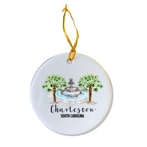Charleston Ornament, Christmas Ornament, Engagement Gift, Rainbow Row, Charleston Gift, Personalized Gift, Holiday Ornament, Gift Under 25 image 8