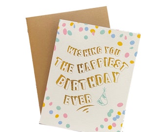 Beautiful Birthday Card, Happiest Birthday Card, Bestie Birthday Card, Happy Bday Card, Pretty Birthday Card, Luxury Stationery, Shiny Card