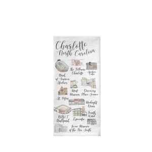 Charlotte Landmarks Tea Towel: North Carolina Gift