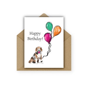 Beagle Birthday Card: Watercolor Dog Art, Pet Lover Gift