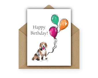 Birthday Card, Beagle, Pet Card, Card from Pet, Beagle Puppy, Dog Card, Dog Birthday, Pet Lover, Dog Person