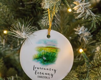 Lowcountry Marsh Christmas Ornament | Charleston Coastal Keepsake
