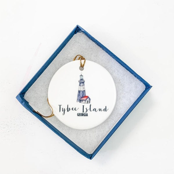 Tybee Island Ornament, Georgia Gifts, Ornaments, Personalized Gift, Gift Idea, Gift Under 25, Personalized Ornament, Ornaments, Sea Islands