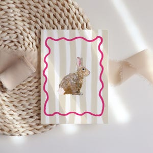 Bunny Notecard set, aquarel kunst, Woodland Art briefpapier set, bos, zomer, konijn, zuidelijk leven, notitiekaarten, cadeau onder de 25, geschenken